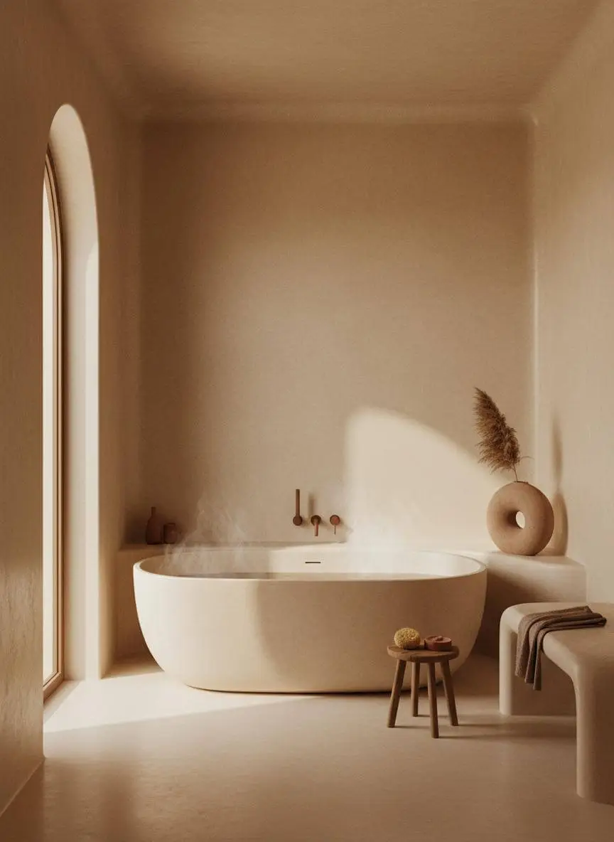 Salle de bain Tadelakt traditionnelle à Marrakech - Tadelakt Elbahja